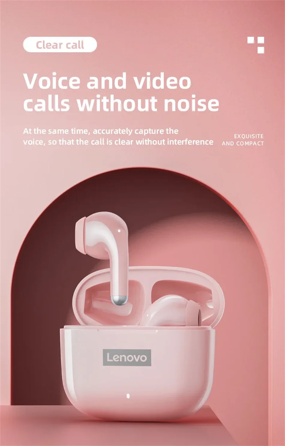 NEW Lenovo LP40 Pro TWS Bluetooth 5.3 Quick Connect Earphones  Ergonomic  Design  Headphones Powerful Transmission Speed Headset