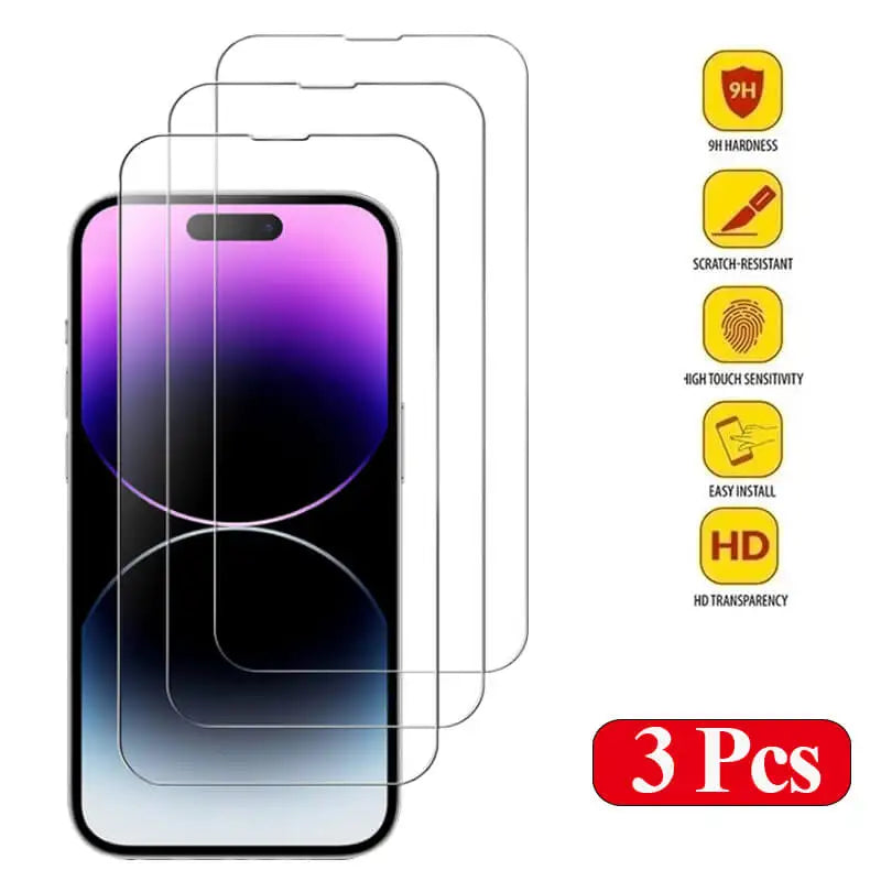 Tempered Glass for iPhone 14 Pro 15 16 17 18 13 12 11 Pro Max Screen Protector for iPhone 15 Pro Mica for iPhone 13 14 Pro Glass