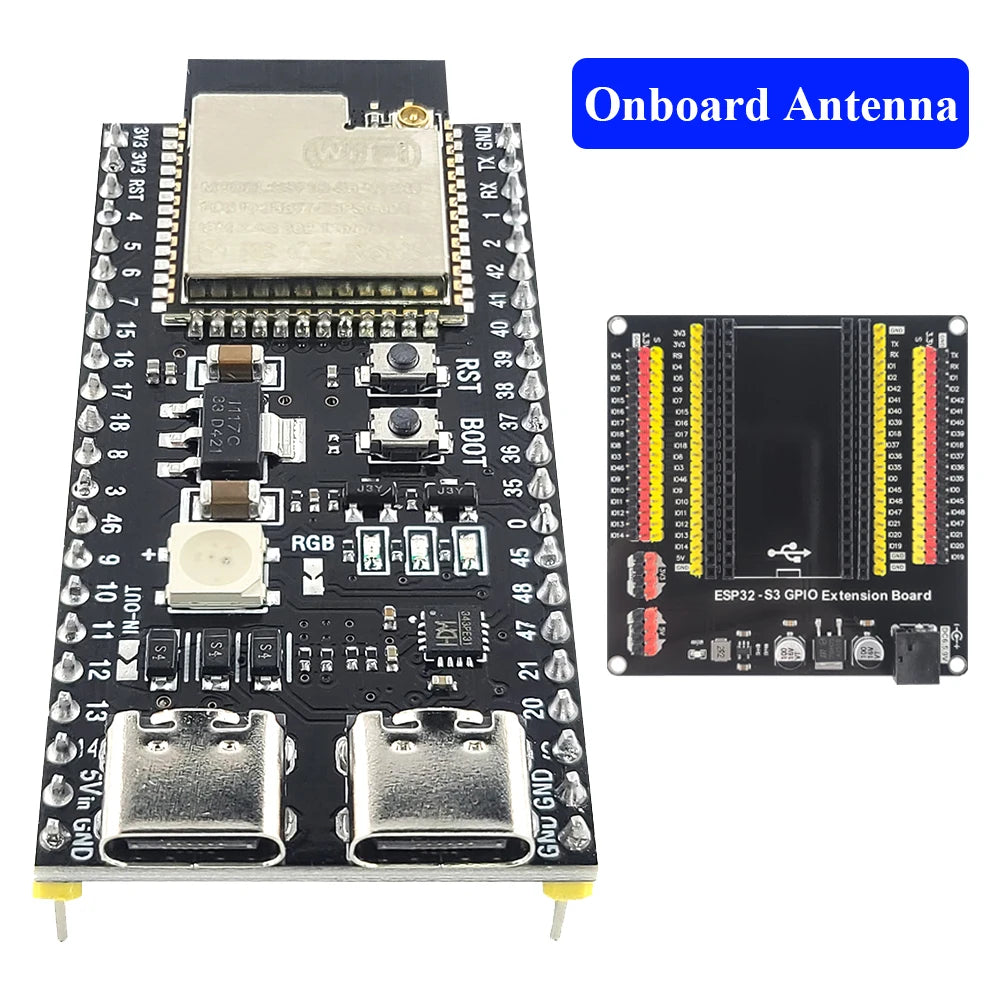ESP32-S3 Development Boards with Expansion Adapter Kit 2.4G Wifi BT Module ESP32-S3-1 N8R2 N16R8 44Pin Type-C ESP32-S3