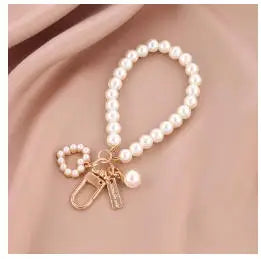 ZAKOL Shiny Pearl Shell Keychain Cute Pendant For Women Girls Bag Backpack Car Key Phone Charm Accessory