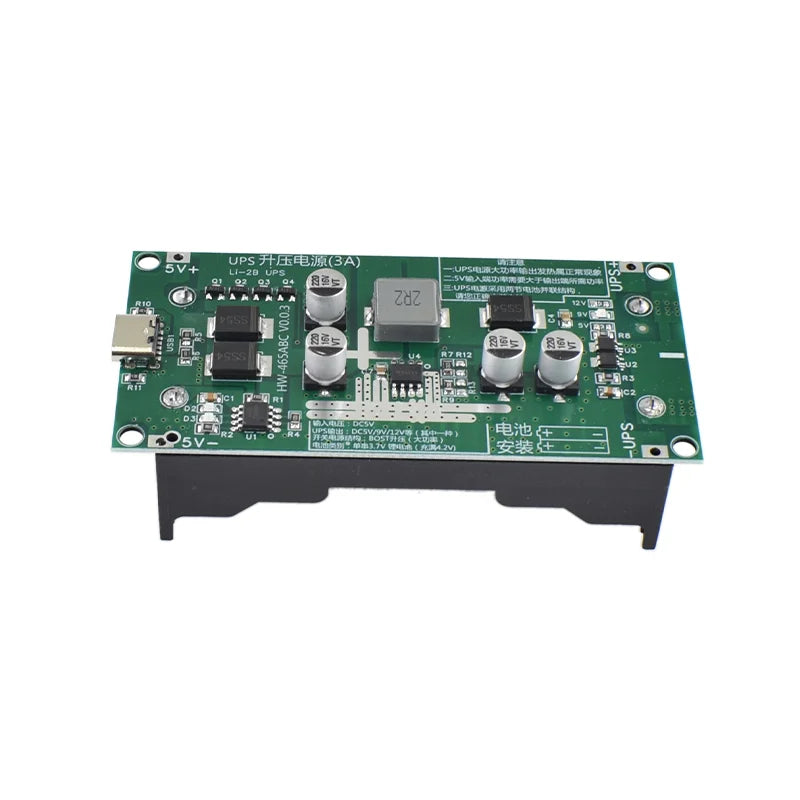 Type-C 15W 3A Fast Charge UPS Power Supply / 18650 Lithium Battery Charger Module DC-DC Step Up Booster Converter 5V 9V 12V