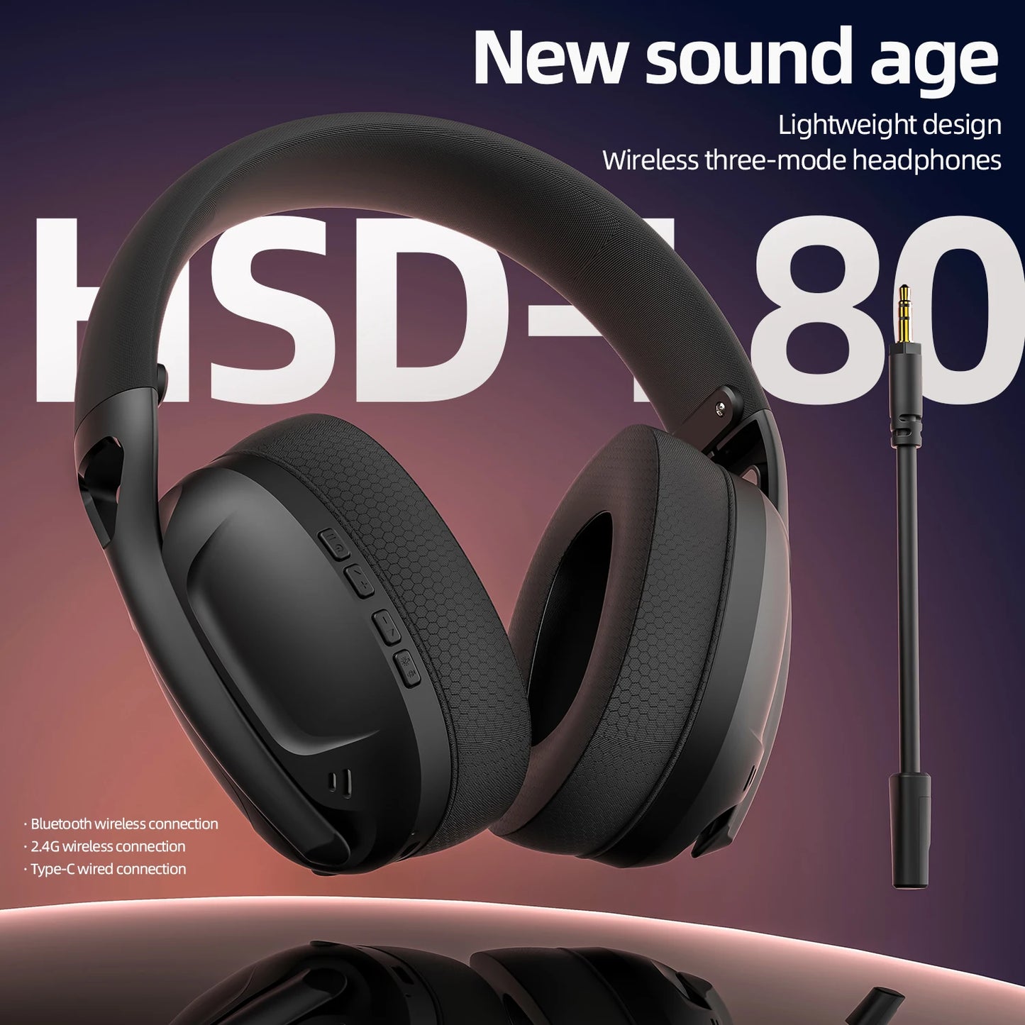 SMAILWOLF L80 Bluetooth wireless wired three-mode gaming headset laptop home lightweight headset with microphone