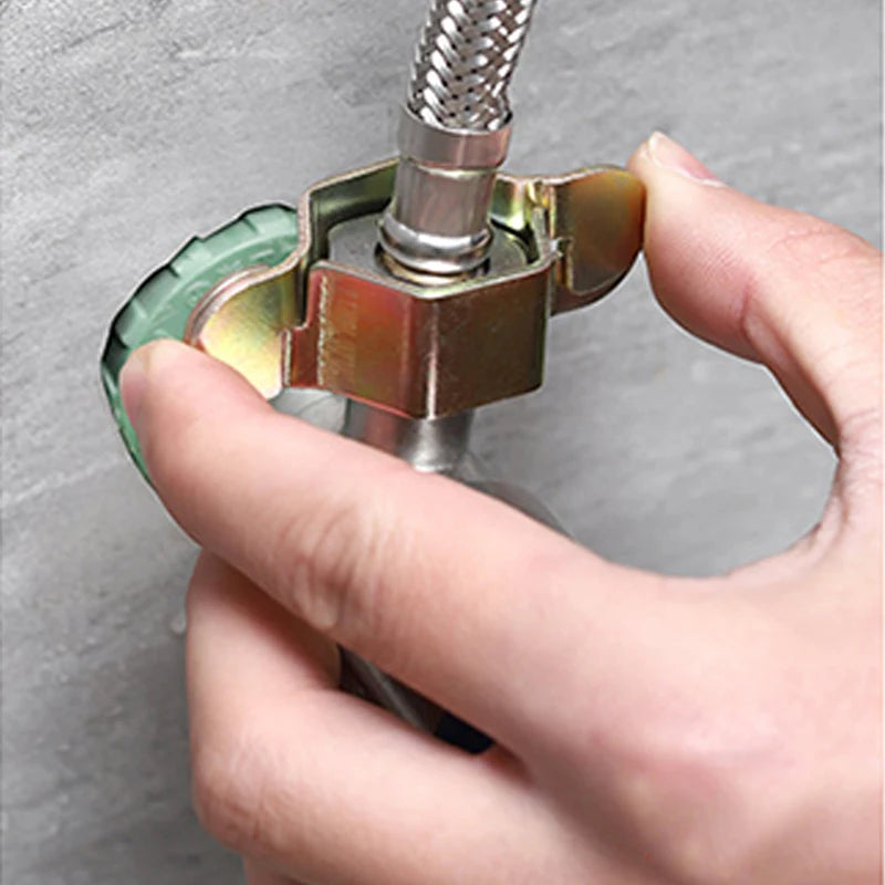 1x Silver Metal Faucet Hexagon Nut Spanner Repair Tool Hexagon Nut Detachable Kitchen Faucet Tap Inlet Hose Spanner Wrench