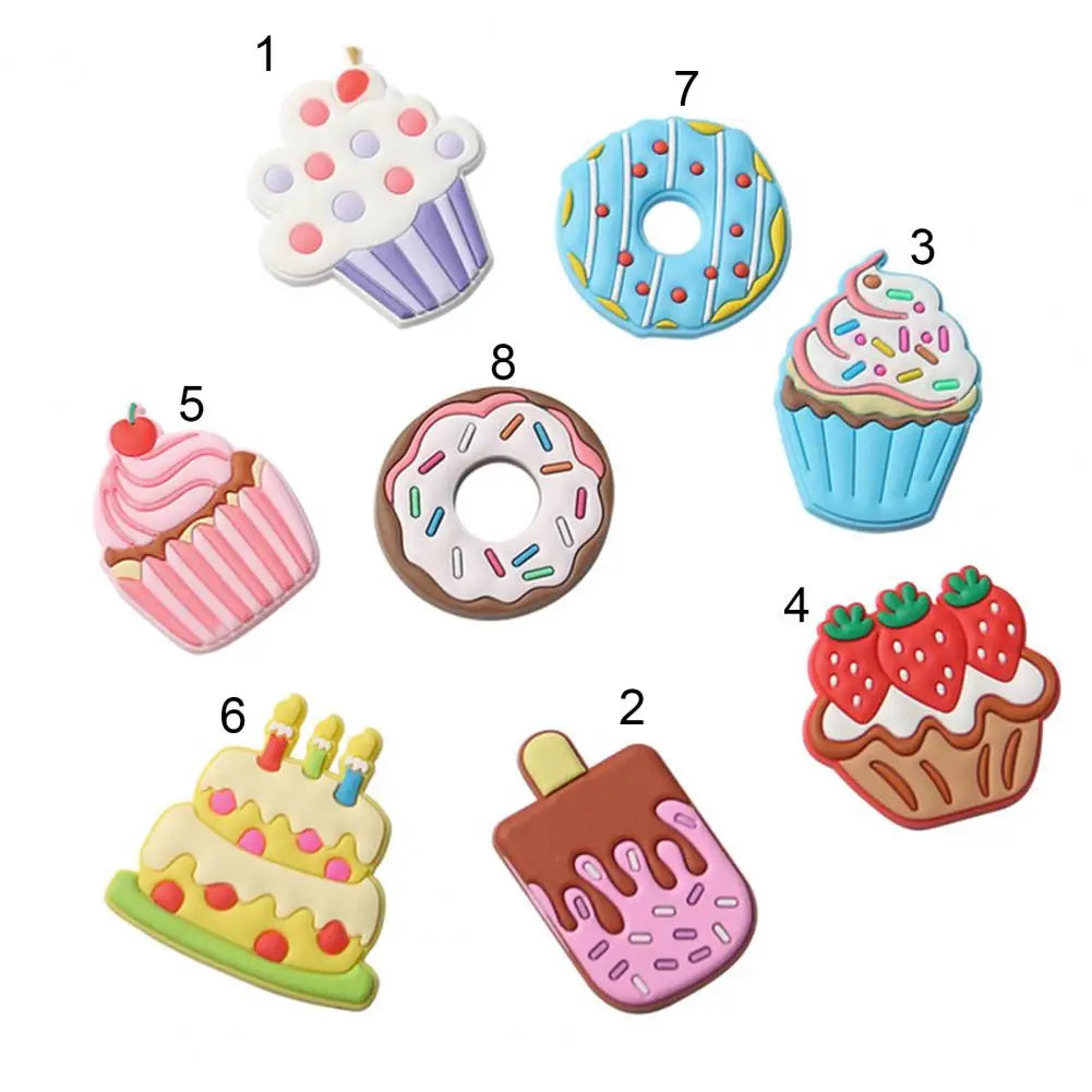Cartoon Small Refrigerator Magnet Cute Cake 3D Fridge Soft Magnet Sticker Mini Cute Cake Ice Cream Doughnut Shape Kitchen Decor