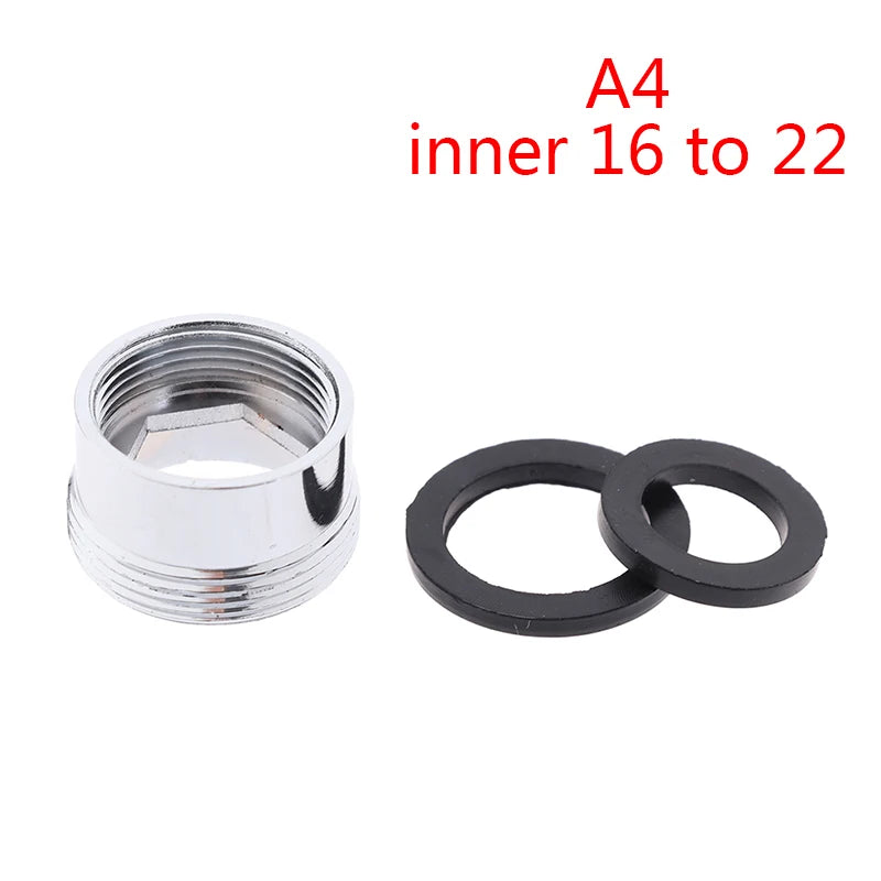 Kitchen Faucet Adapter Set 16/18/20/22/24mm To 22mm With Washer Metal Male Female Saving Tap Aerator Connector Bathroom Access