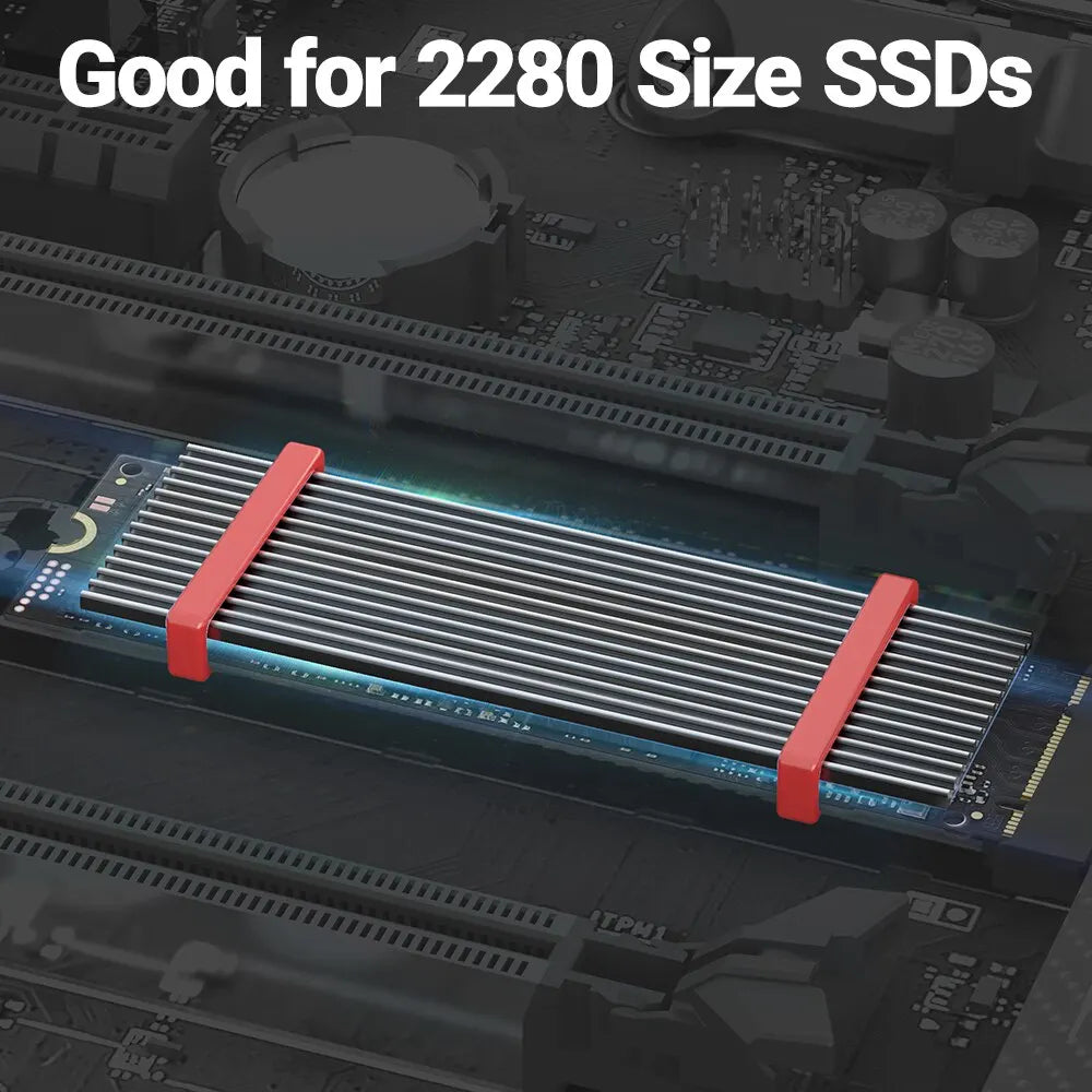 JEYI M.2 SSD Heatsink, Aluminum NVMe Radiator 2280 Solid State Drives Cooler With Silicone Thermal Pad For PS5 Laptop Desktop