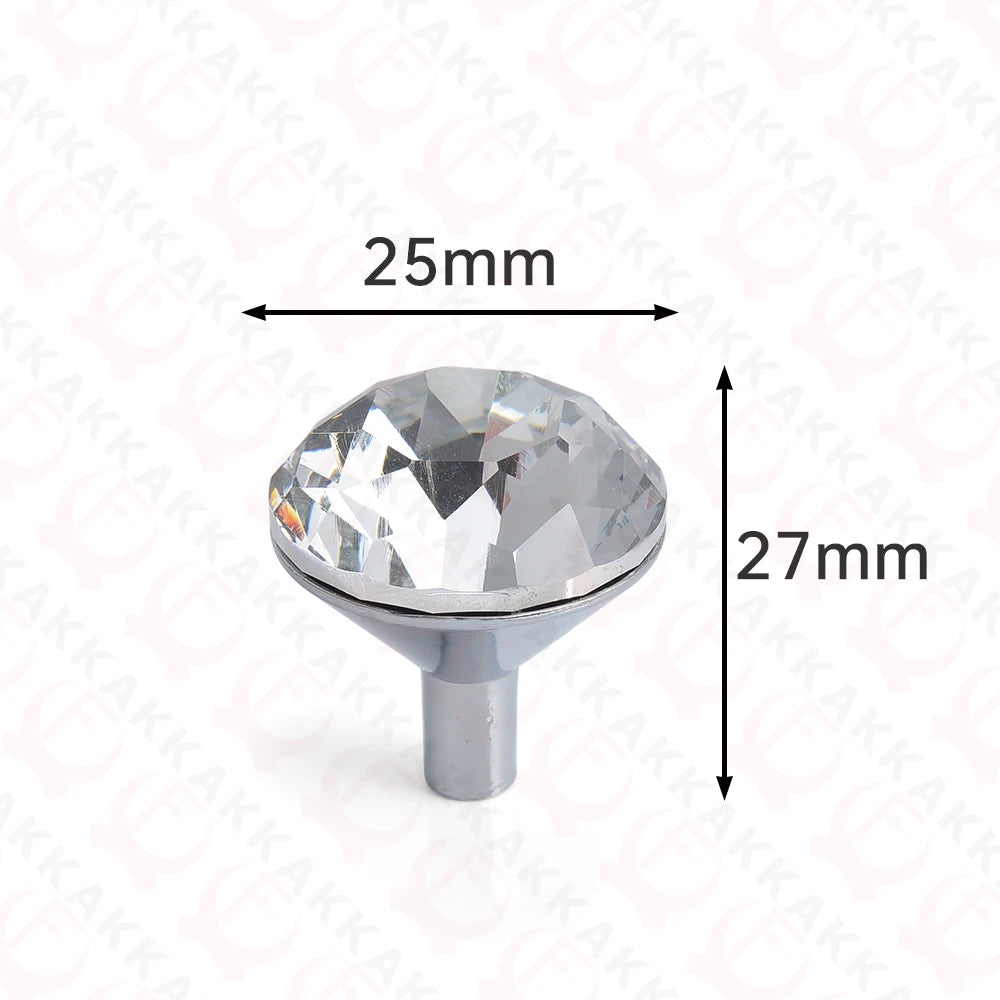 KAK Gold Diamond Crystal Glass Cabinet Knobs and Handles Cupboard Door Pulls Zinc Alloy Kitchen Handle Furniture Door Hardware
