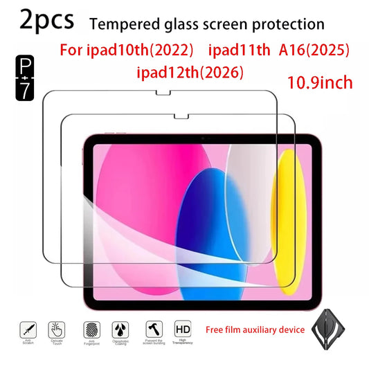 2PCS HD For iPad 12th A18/11th A16 2025/10th 2022 10.9inch iPad 9th/8th/7th 10.2inch 6th/5th 9.7 Tempered Glass Screen Protector