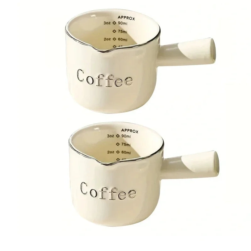 High Aesthetic Italian Espresso Cup with Scale High-end Exquisite Ceramic Coffee Measuring Cup Extraction Cup