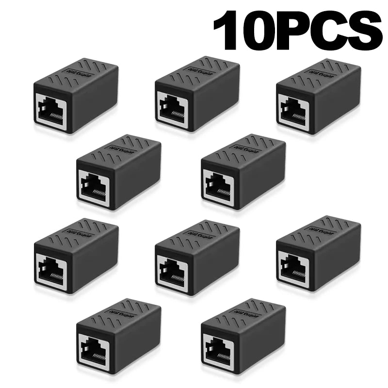 RJ45 Coupler Cat7 Cat6 Ethernet Adapter Gigabit Interface Network Extender Convertor Female to Female Connector Extension Cable