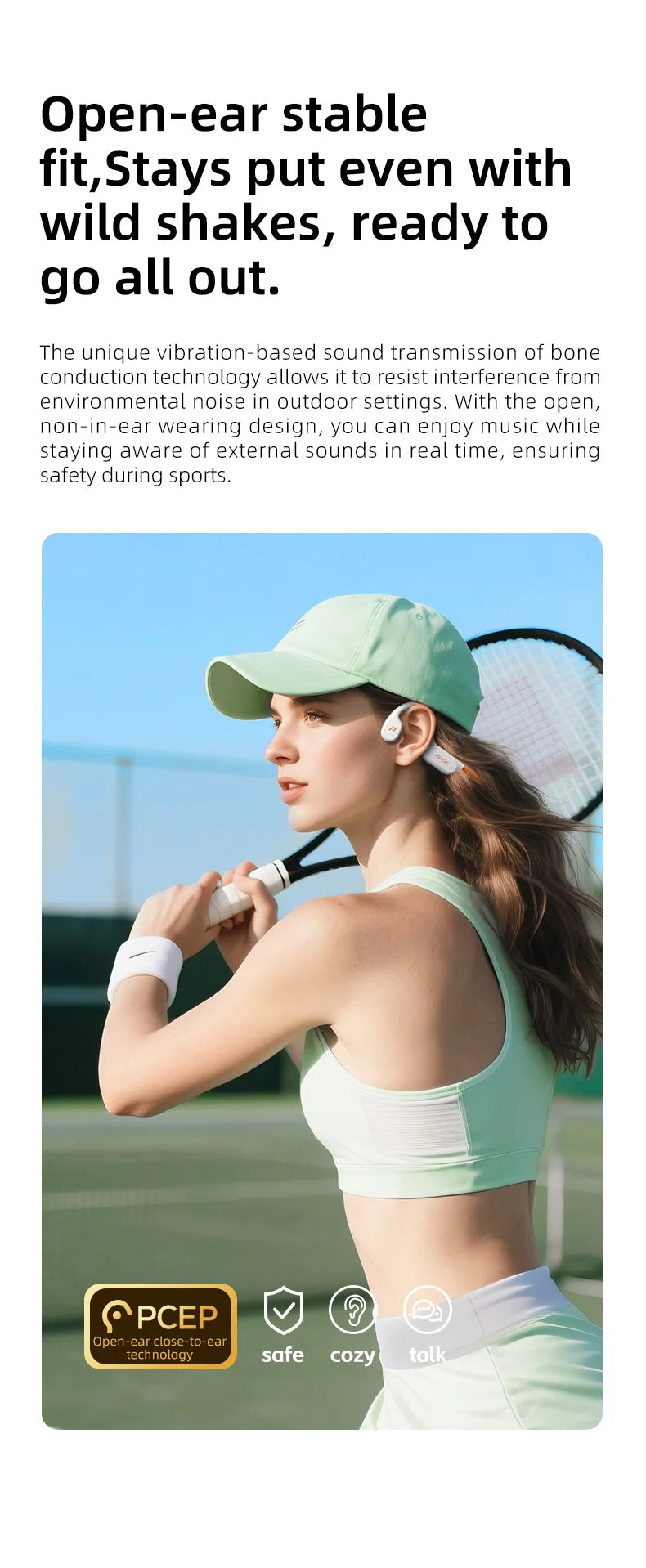 POLVCDG X9 Bone Conduction Earphones 32G IPX8 Waterproof Open Design for Swimming Running Cycling Hanging Earphones