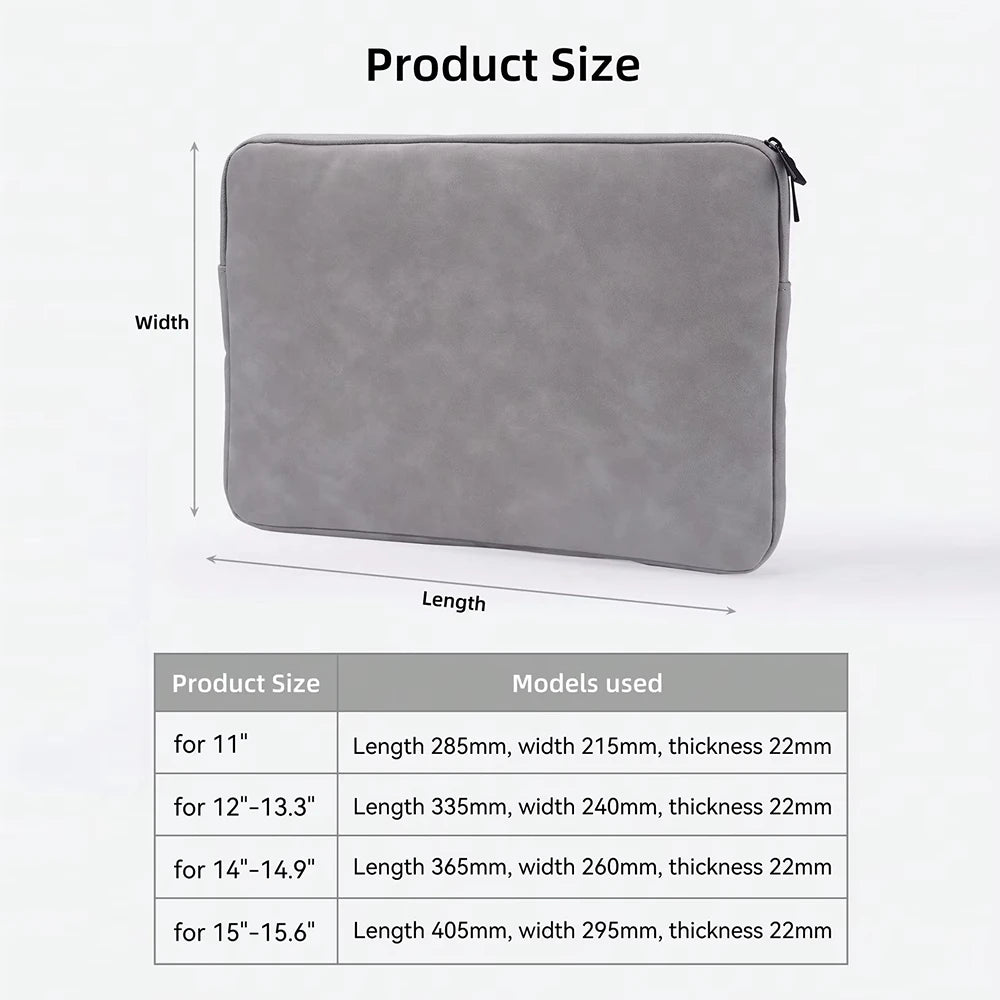 PU Sheepskin Leather Fabric Waterproof Leather 9.7-15.6 inch Tablet PC Carrying Case Protective Notebook Shockproof Cover
