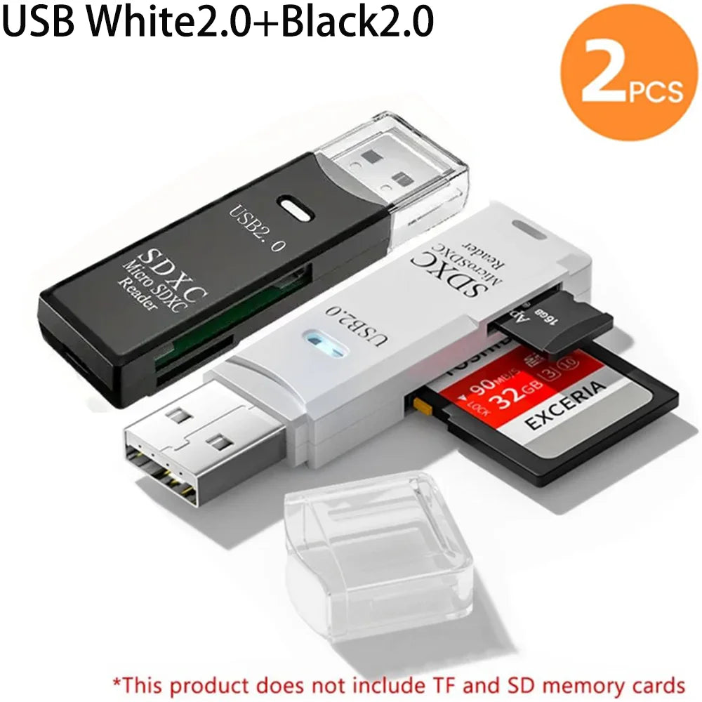 2-in-1 Multi Functional  USB 3.0 Card ReaderMiniSD TFMemoryCardReaderUSBFlashDrive CardreaderAdapter For PCLaptops Accessories