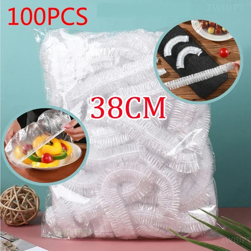 120/70/52/38CM Disposable Food Cover Food Grade Kitchen Storage Elastic Plastic Storage Accessories Cling Film Shower Cap Shoes