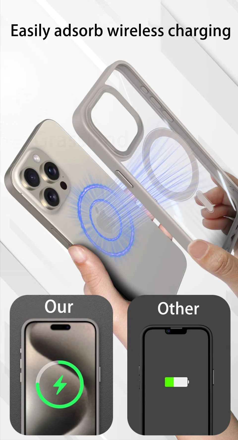 Luxury For Magsafe Transparent Case For iPhone 17 16 15 14 13 12 11 Pro Max Plus Air Magnetic Wireless Charge Cases Clear Cover