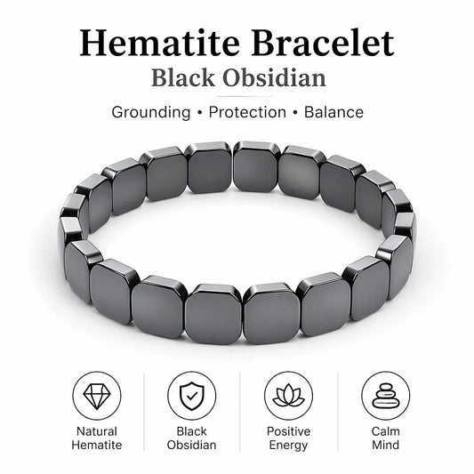 Hematite Bracelet For Men Reclaim Your Edge Confidence Natural Hematite Stone Beaded Stretch Healing Bracelets Gift Jewelry