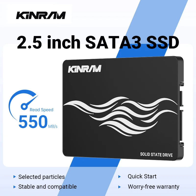 KinRam 2.5 SATA 3 SSD 512GB SSD 256GB 240GB Laptop Hard Disk 120GB 128GB 1TB Internal HDD 64GB Solid State Drive For PC Desktop