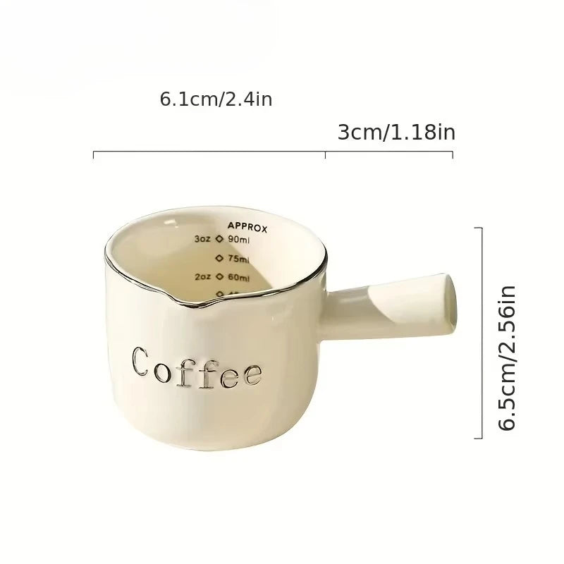 High Aesthetic Italian Espresso Cup with Scale High-end Exquisite Ceramic Coffee Measuring Cup Extraction Cup