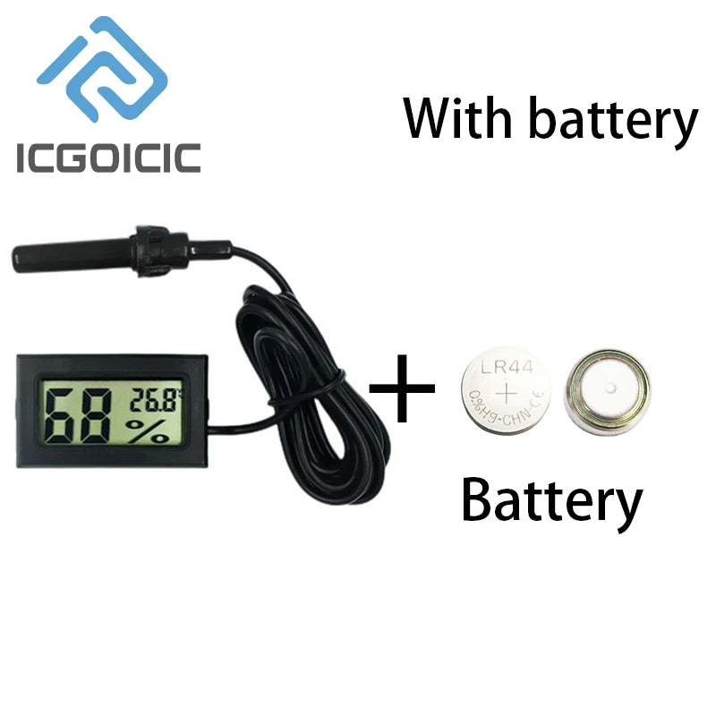 Mini LCD Digital Thermometer With Waterproof Probe For Freezer Refrigerator Indoor Outdoor