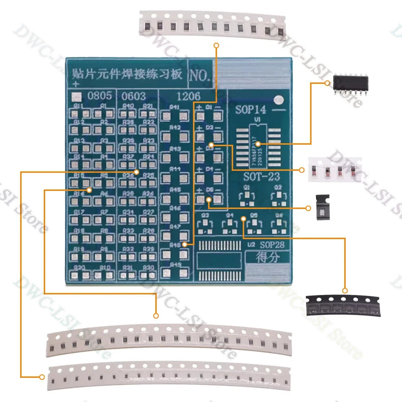 SMD NE555 CD4017 Rotating Flashing LED Components SMT LQFP44 Soldering Practice Board Electronic Circuit Training Suite DIY Kit