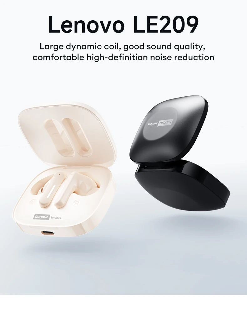 New Lenovo LE209 Wireless Bluetooth Earphone Business Music Bluetooth Headphone HD Call with Mic 30H Battery Life Gaming Headset