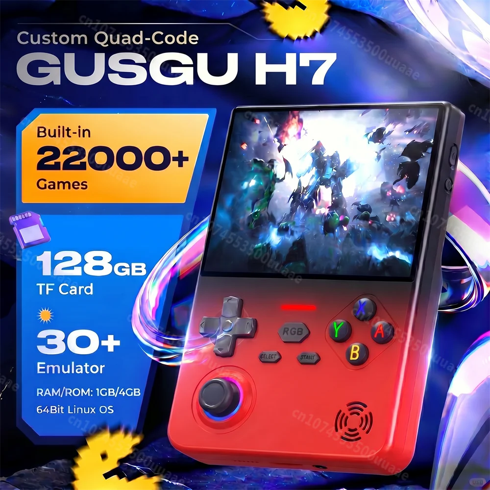 GUSGU H7 128GB Handheld Game Console Open Source Linux System 4.5" IPS Screen Portable Pocket Retro Video Game Player