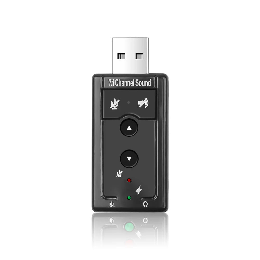 External USB Sound Card 3D Audio Headset Microphone Adapter for PC Desktop Support for Three-dimensional Sound Plug And Play