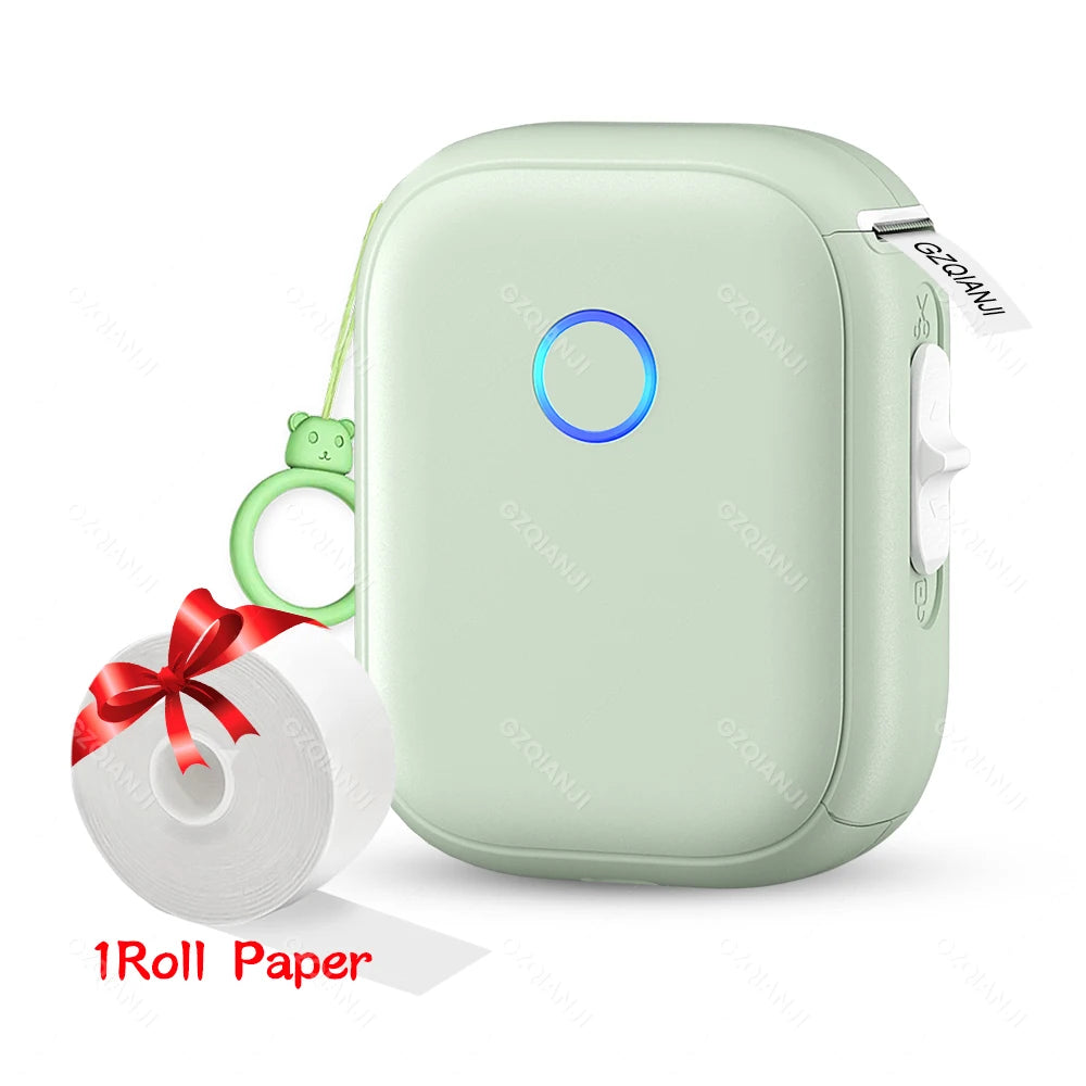 Portable Mini Labeling Printer Marklife P12 Thermal Adhesive Sticker Pocket Label Maker or 1Roll Spacer/Continues Label Paper
