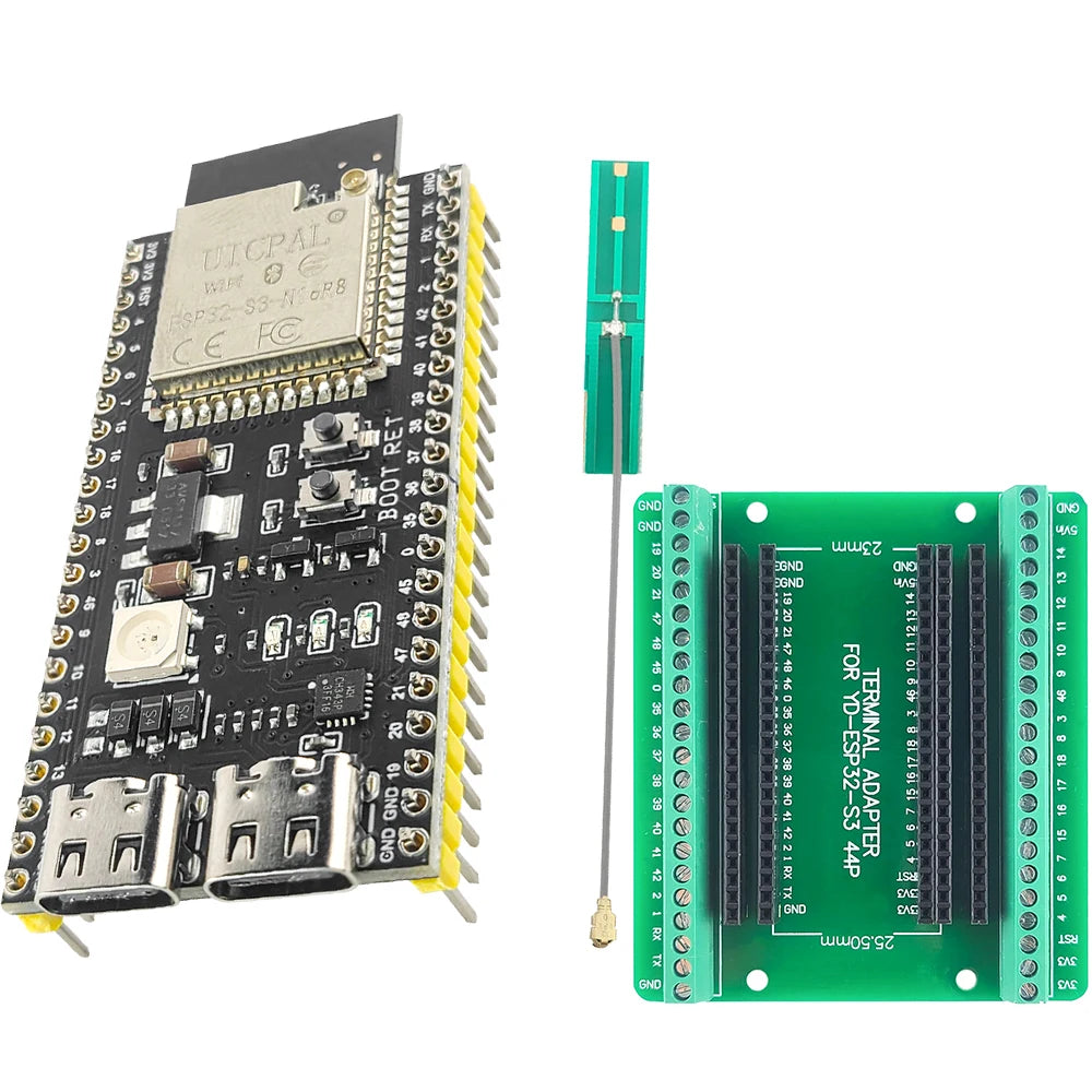 ESP32-S3 Development Boards with Expansion Adapter Kit 2.4G Wifi BT Module ESP32-S3-1 N8R2 N16R8 44Pin Type-C ESP32-S3
