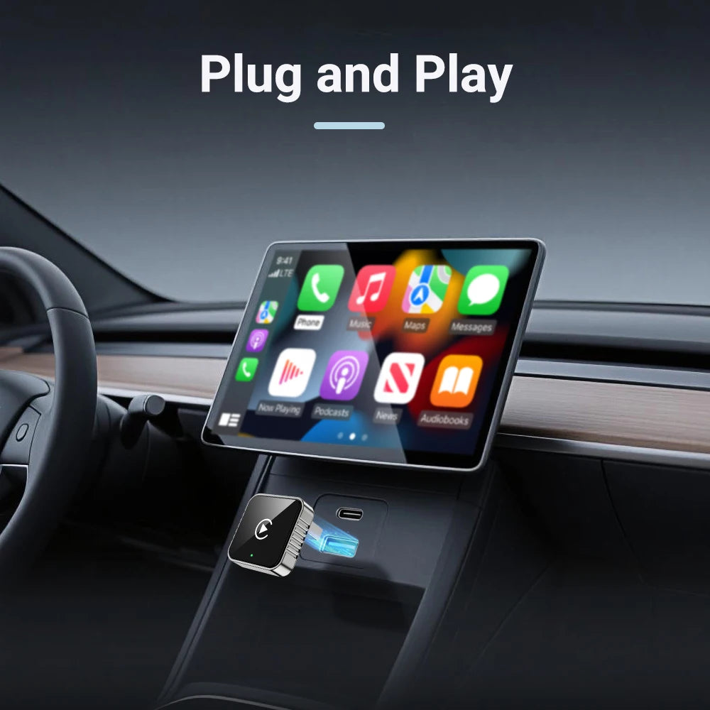 XUDA 2 in 1 Wired to Wireless CarPlay Android Auto Adapter for OEM Car Stereo With USB Dongle Mini Box Plug and Play Bluetooth