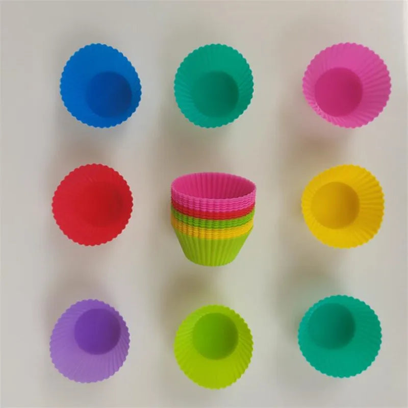 1/5/8/12/20pcs Silicone Cupcake Mold Bakeware Cupcake Liner Reusable Muffin Baking Nonstick Moulds Kitchen Baking Accessories