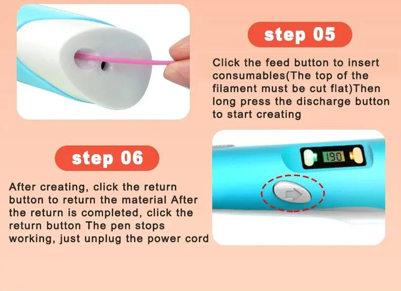 HOMEFISH Electronic 3D Printing Pen with 9M PLA Consumables High-Temperature 3D Graffiti Tool Intelligent Toy Gift