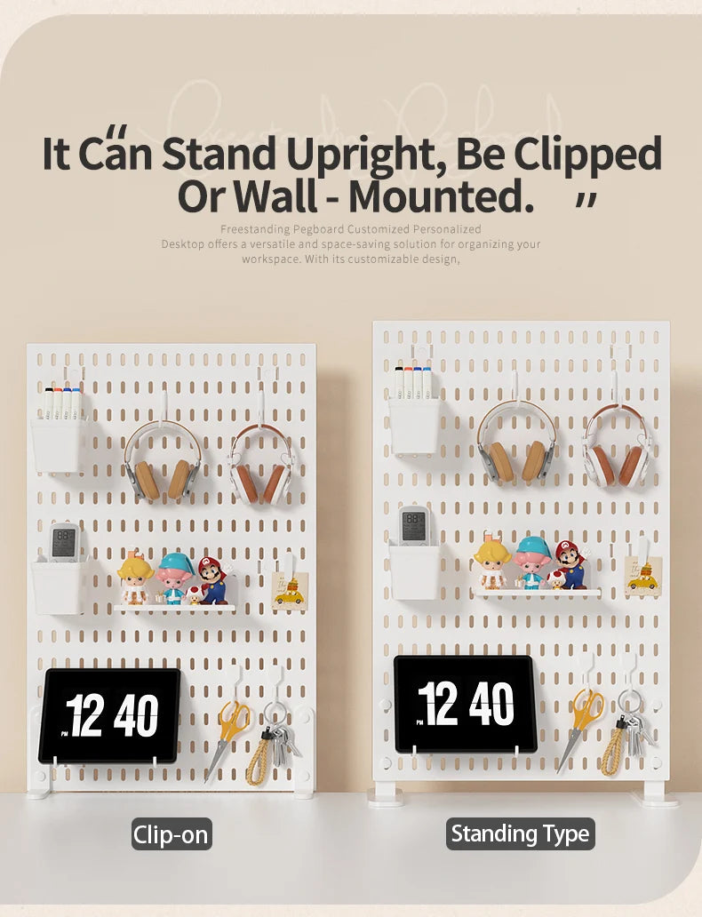 The Ultimate Modular Desk System | Plastic Pegboard Organizer Lets You Combine Hooks, Bins, Shelves & Baskets Freely