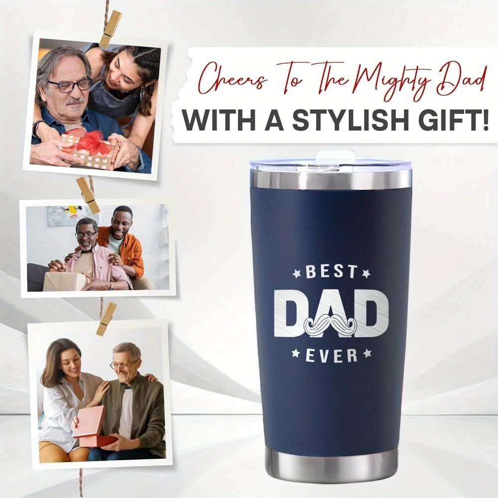 20oz Dad thermos water bottle, Stainless Steel Tumbler Large Capacity water thermal bottle Travel Coffee Mug, Father's Day Gifts