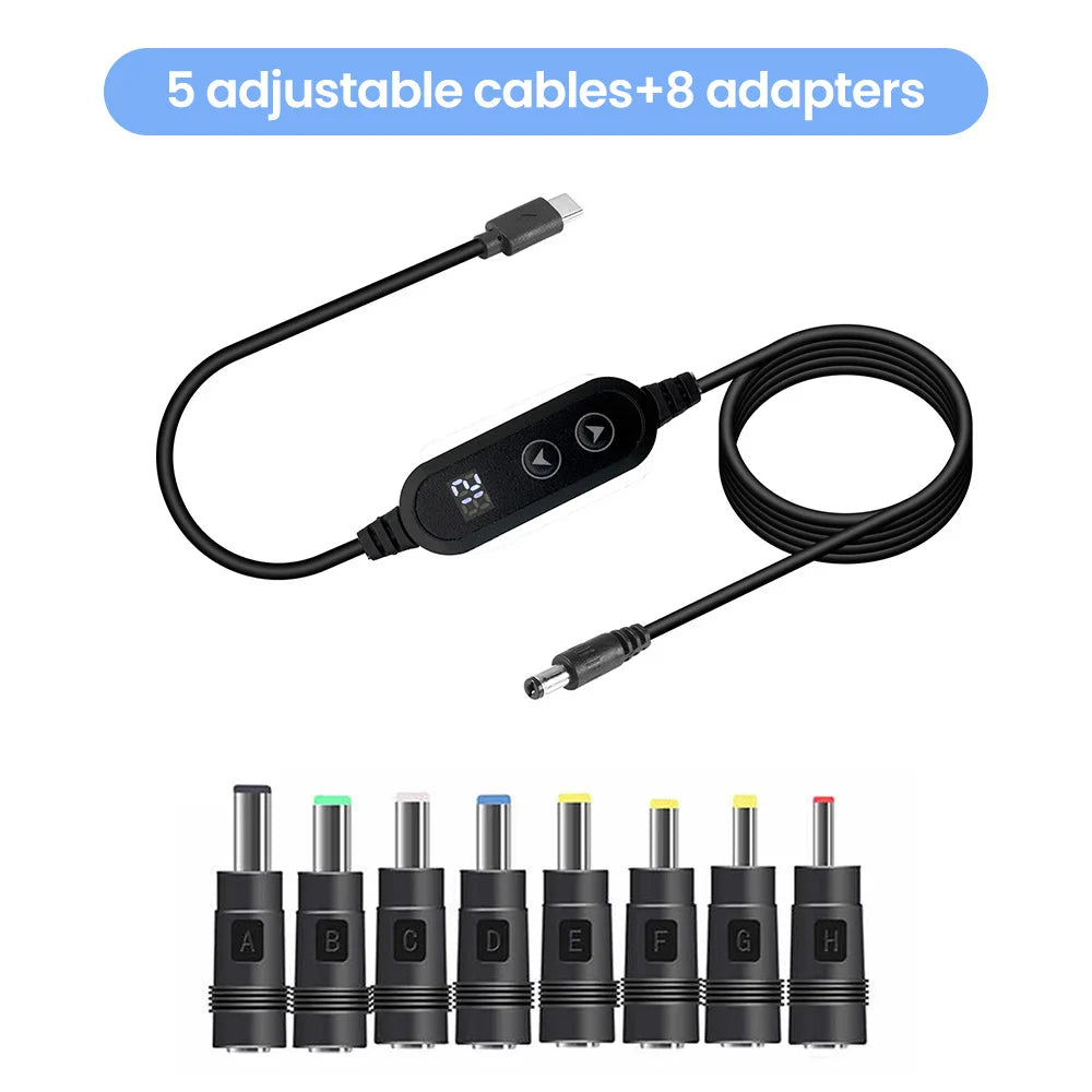 USB C to DC Power Boost Cable Type C To DC Fast Charging 5V To 12V Boost Converter Cable Adapter For Wireless Router TV BOX
