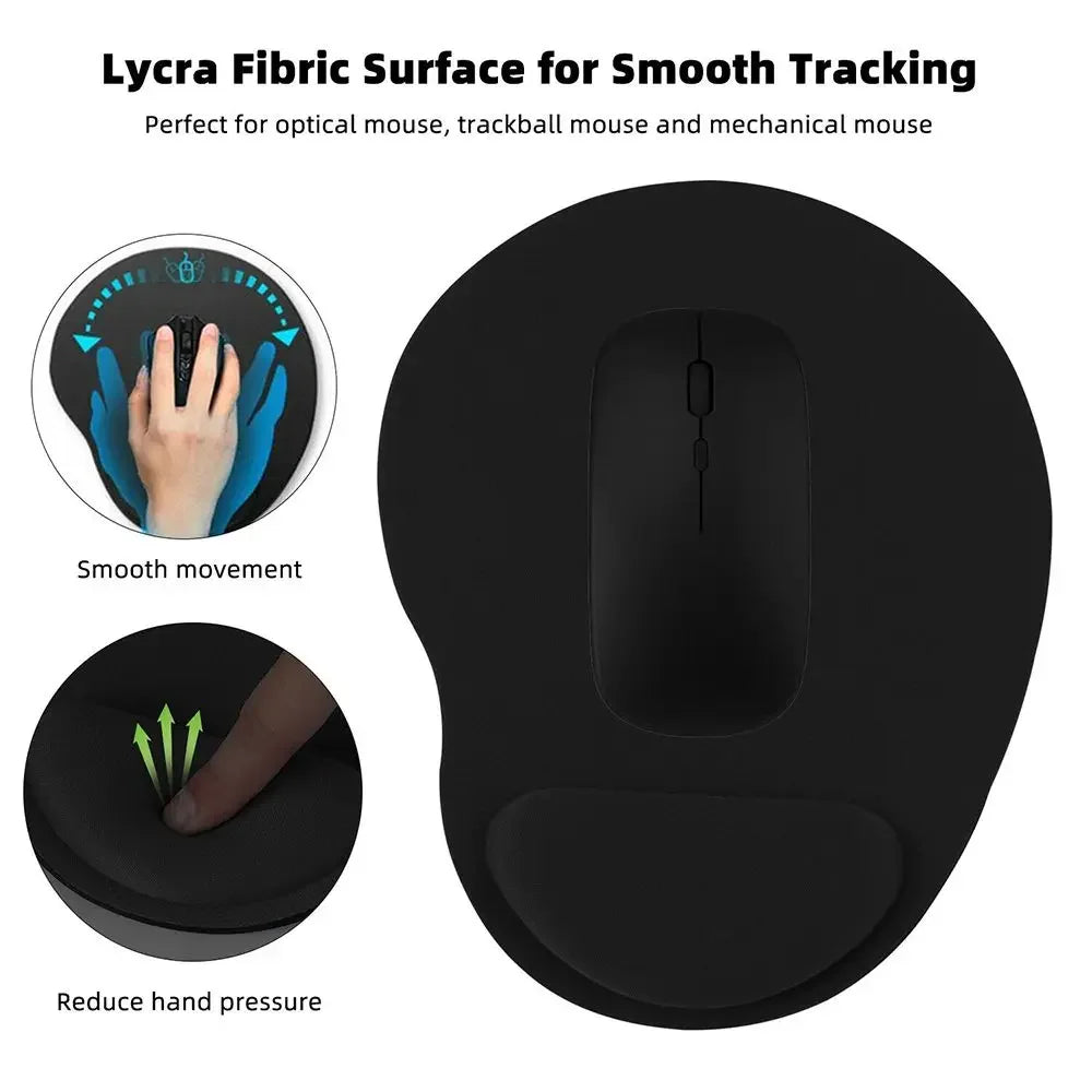 Ergonomic Wrist Rest Mouse Pad with Memory Foam - Non-Slip Gel Support Wrist Pad for Computer PC Laptop, Comfortable Office Desk Mat for Gaming & Work, Pain Relief Wrist Cushion