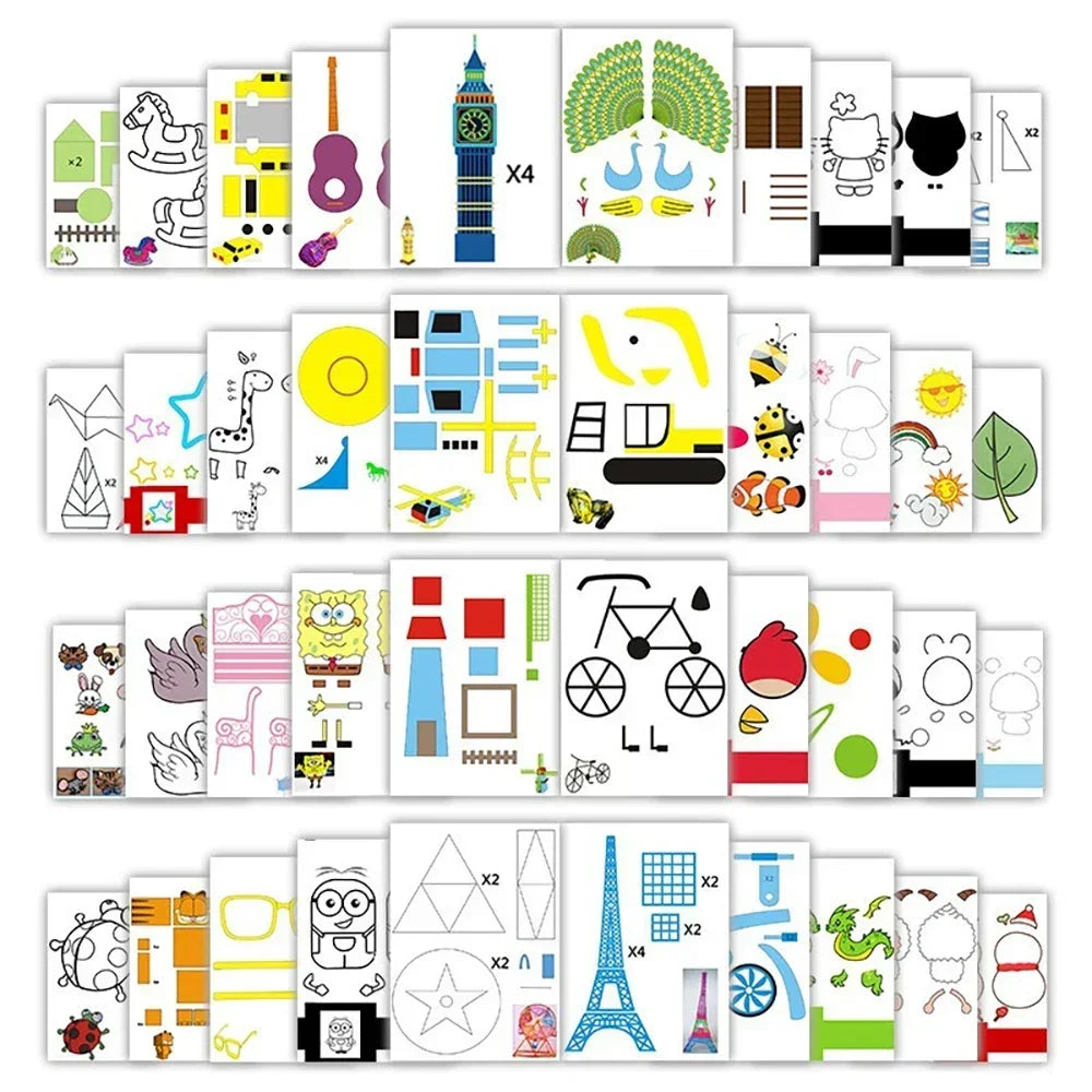 Patterns for 3D Pens: Painting book, Graphic Templates & Painting Tutorials  with Double-Sided Printing and PVC Transparent Plat
