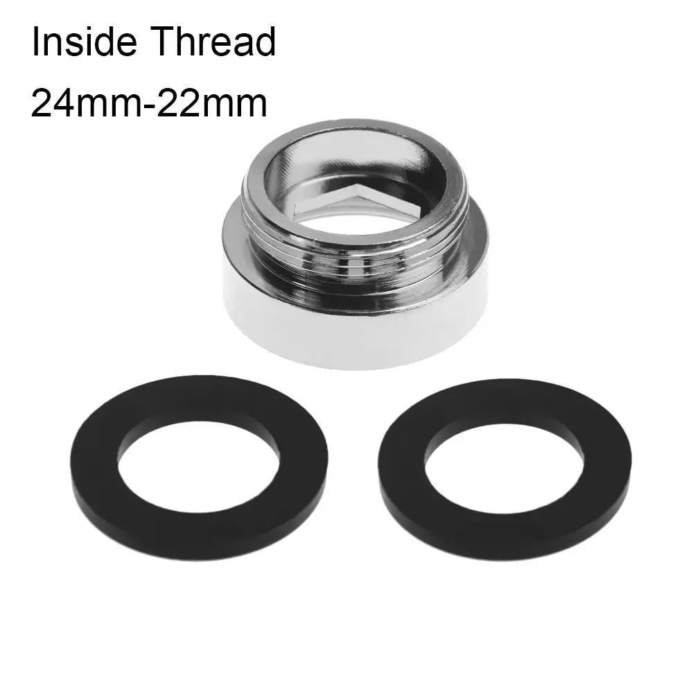16/18/20/22/24/28/mmto22mm Tap Aerator Connector with Gasket Metal Outside Inside Thread Water Saving Adaptor for Kitchen Faucet