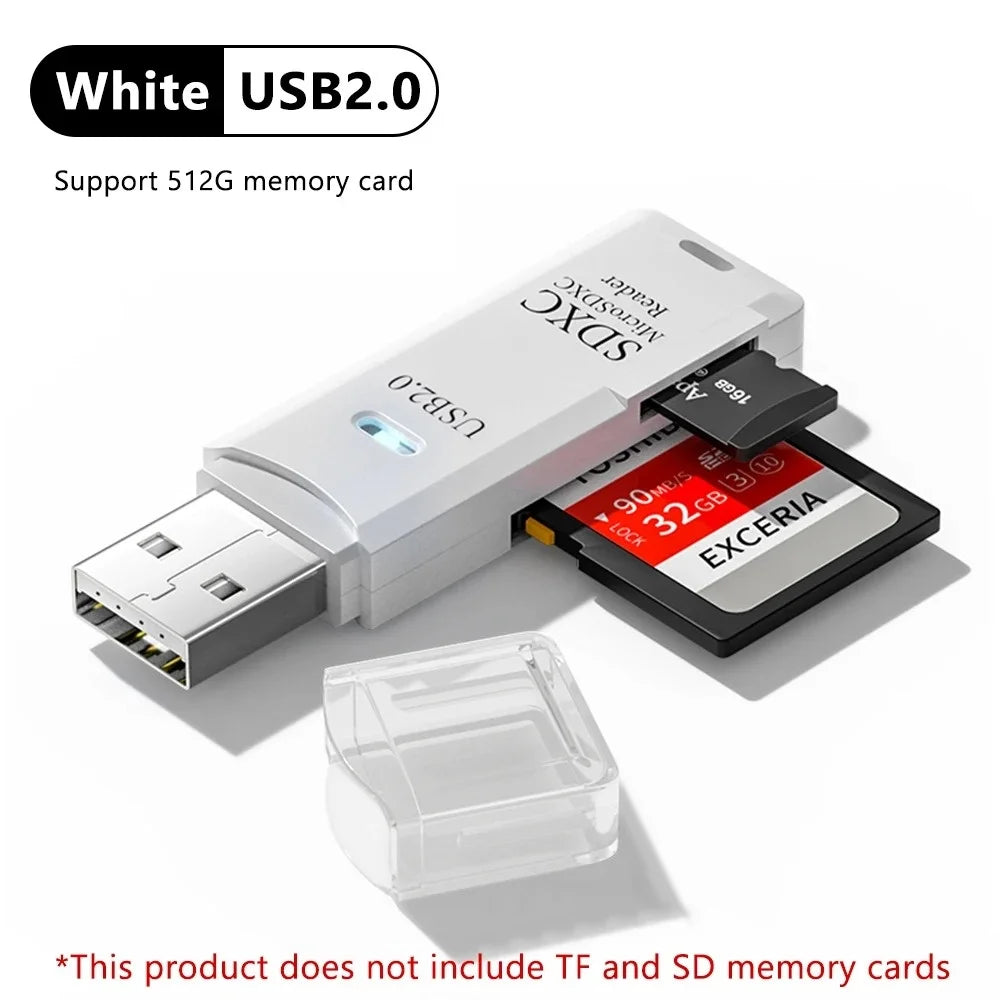 2-in-1 Multi Functional USB3.0/2.0 Card Reader Micro SD TF Memory Card Reader USB Flash Drive Cardreader Adapter For PC Laptops