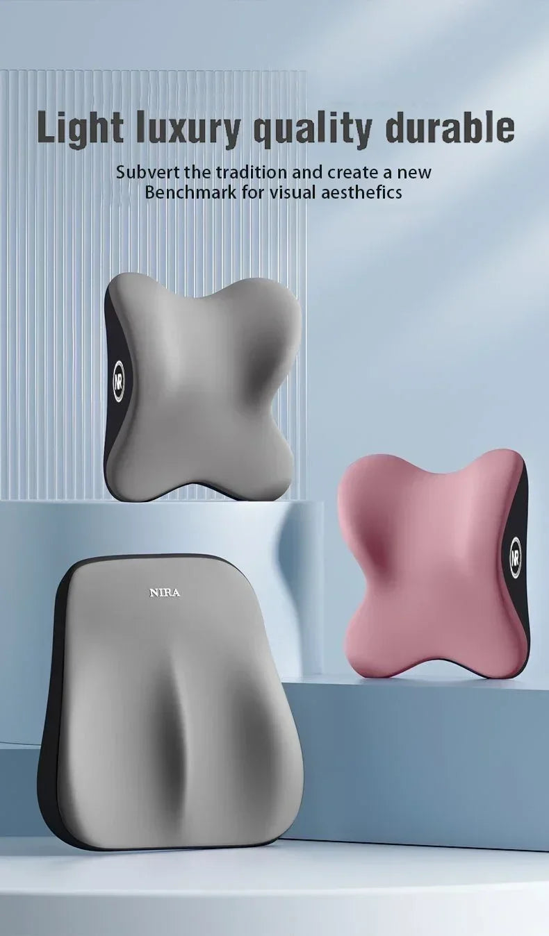 Car Headrest/1pc Lumbar Pillow 100% High Rebound Imported Memory Foam Car Neck Pillow Waist Support High End Car Seat Pillow