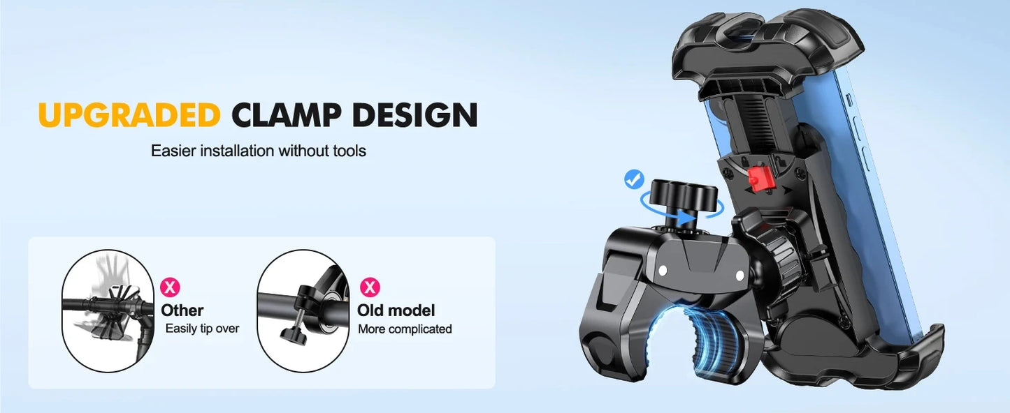 Motorcycle, Mountain Bike, Road Bike, Stable and Adjustable 360° Rotatable Universal Mobile Phone Stand Soporte Para Celular