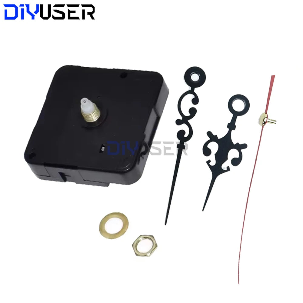 DIYUSER HQ3268 Professional And Practical Quartz Wall Clock Movement Mechanism DIY Repair Tool Parts Kit with Red Hands