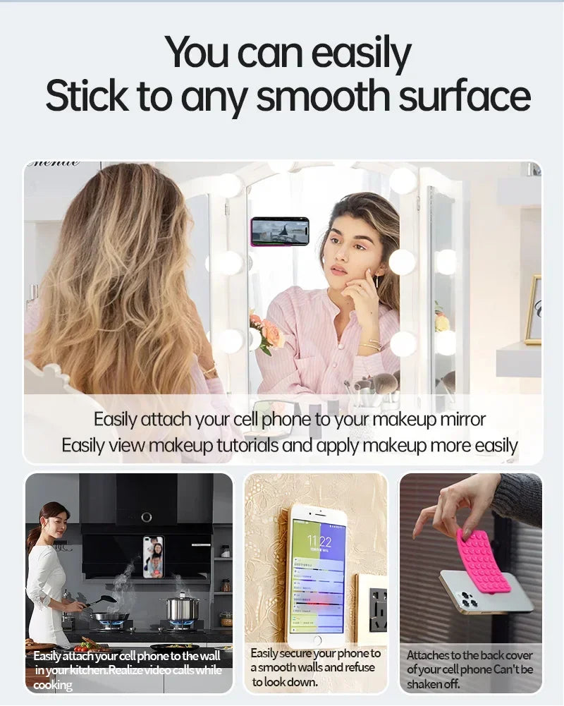 Silicone Suction Cup Phone Holde Multifunctional Fixed Anti-slip Mobile Fixture Double Sided Detachable Phone Rubber Sucker Pad