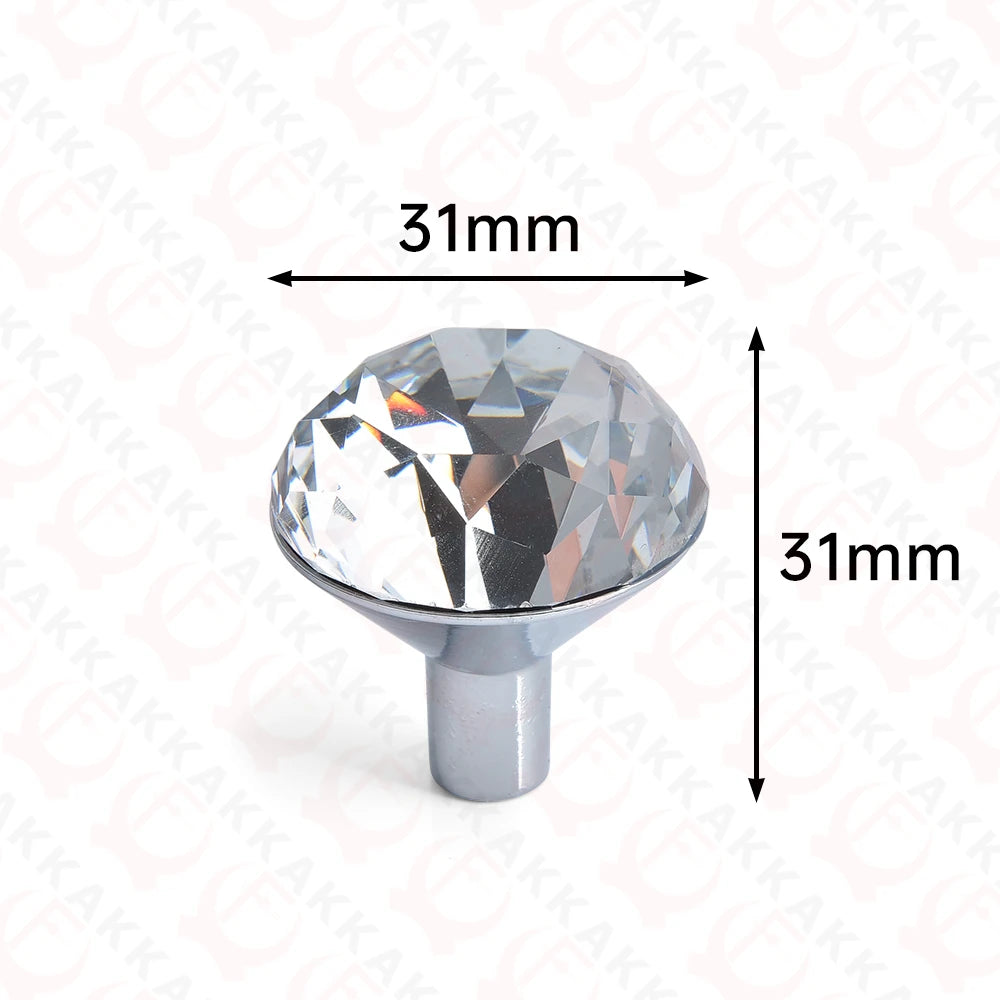 KAK Gold Diamond Crystal Glass Cabinet Knobs and Handles Cupboard Door Pulls Zinc Alloy Kitchen Handle Furniture Door Hardware