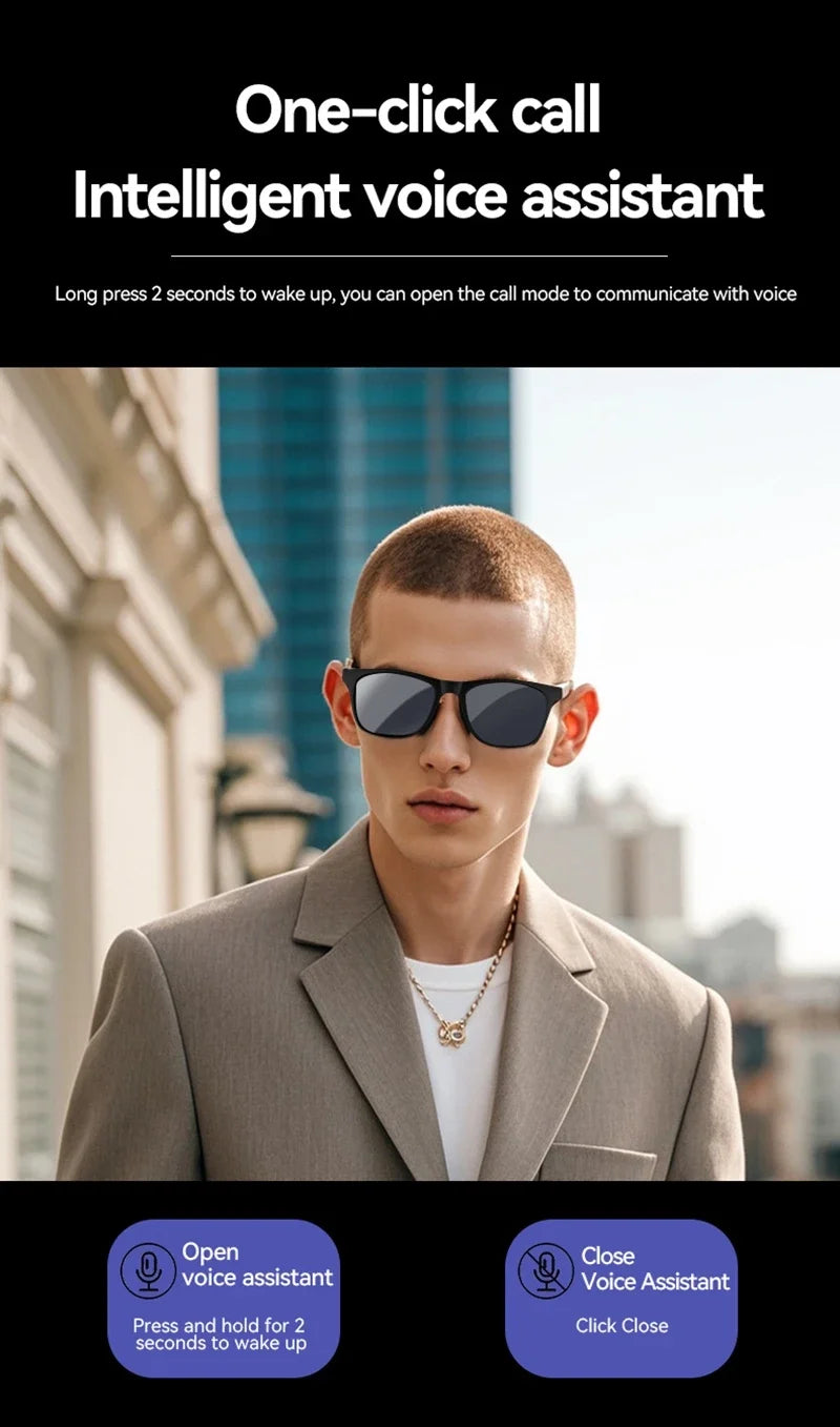Lenovo AI Smart Wireless Glasses Bluetooth Sunglasses Remote 8K Control Touch Photo Camera Recording Voice Assistant Translator