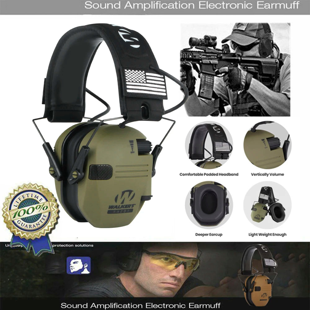 Outdoor hunting/shooting earmuffs actively reduce noise to protect hearing, train tactical headphones to strengthen human voice