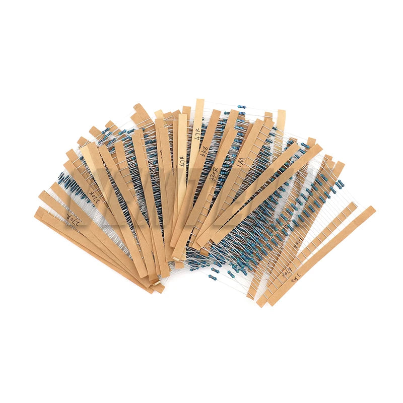 300/600PCS 30Values 1/4W Metal Film Resistor Kit with Box 10Ohm ~1M Resistance 1% Set of Resistors