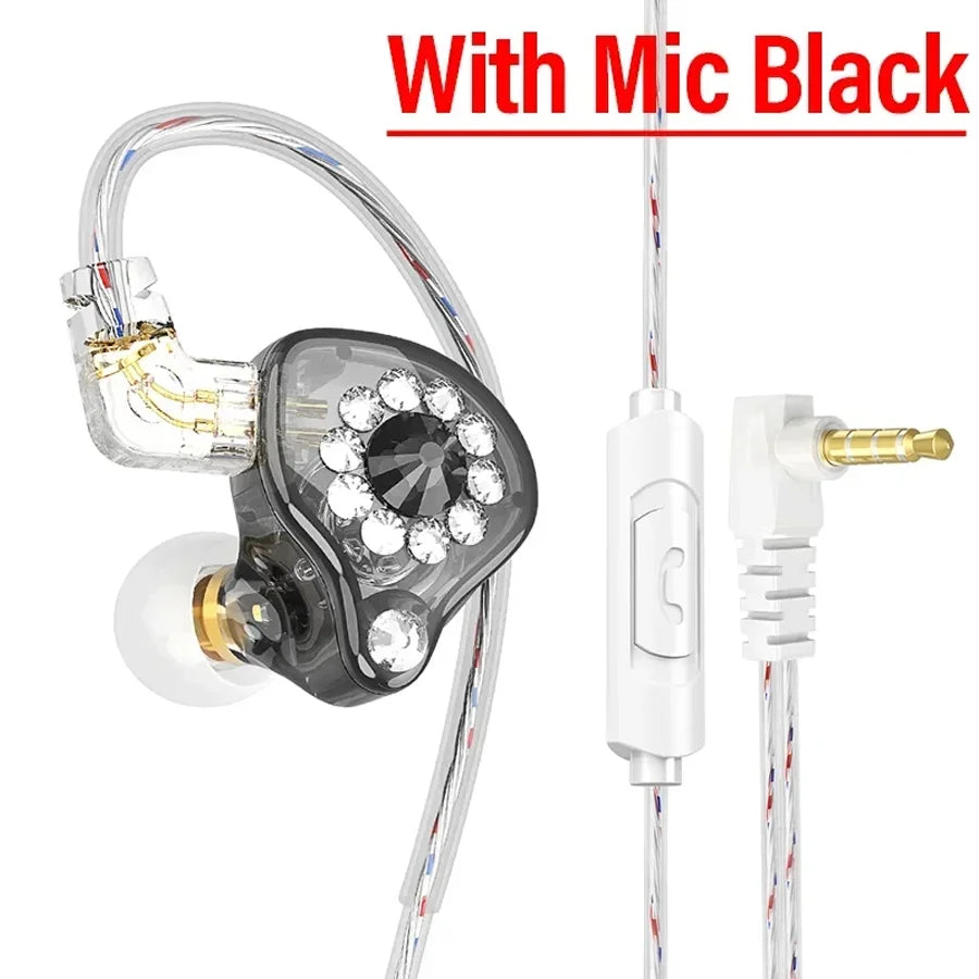 Original QKZ AK6 In Ear Earphone 6 Dynamic Driver Unit Headphone With Mic Stereo Sports HIFI Subwoofer Headset Monitor Earbuds