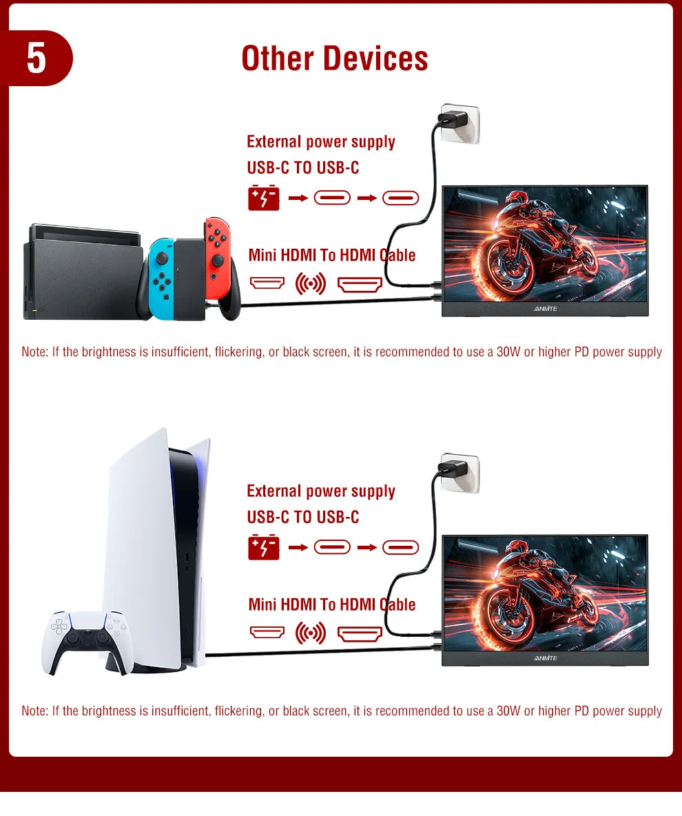 14 Inch Portable Touch Monitor Non-touch Optional 16:10 400cd/m2 Gaming Computer Expand Display For XBox PS4/5 Switch Loptop