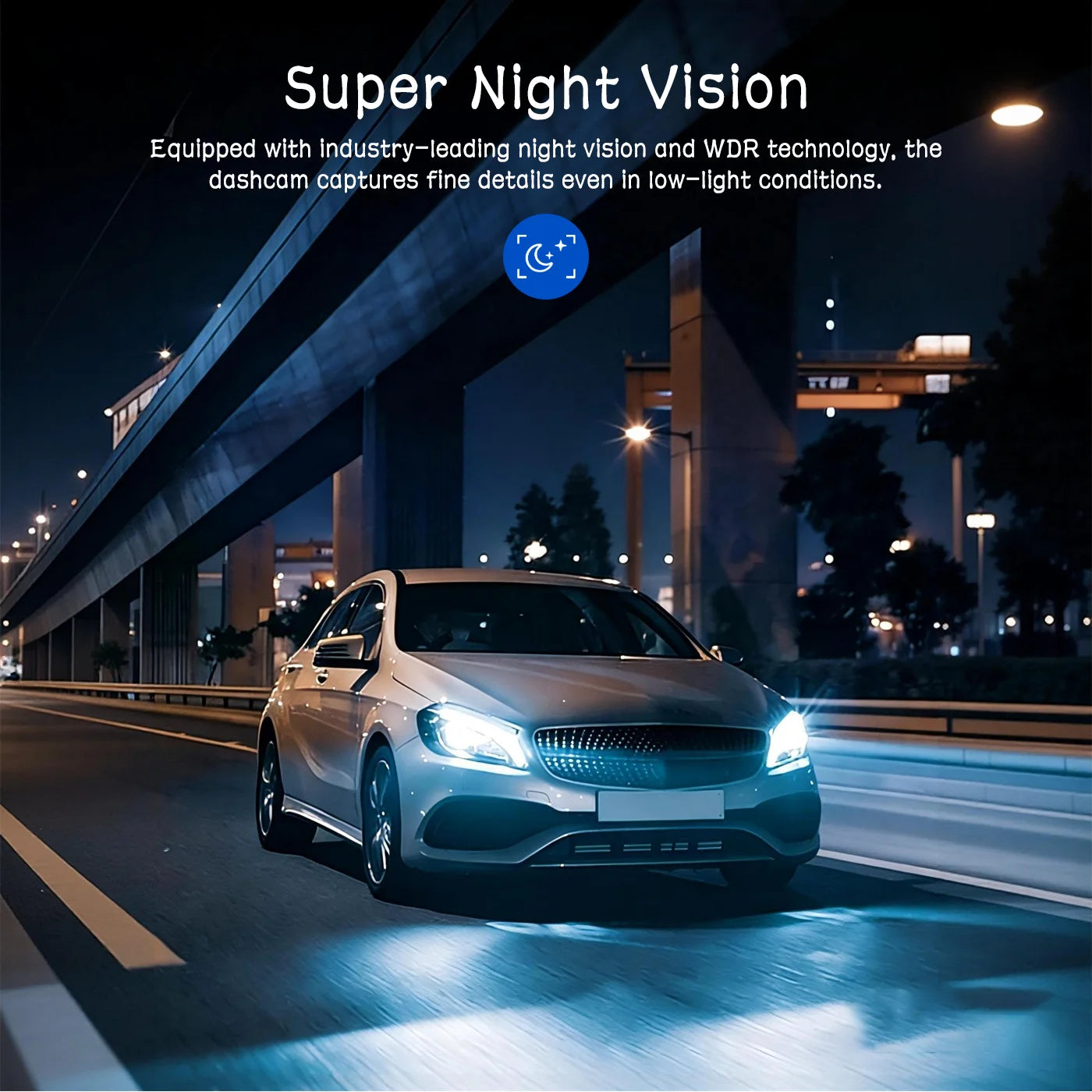 BCUOZ 4-Lens 360° Dashcam with Super Night Vision - 1080P Front 720P Rear Left Right Car Cameras G-Sensor Loop Recording WDR 12-24V Plug Power Supply Optional 64GB Memory Card
